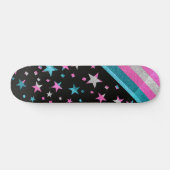Starry Gay Pride Flag Sparkly Trans Glitter Skateboard (Horizontaal)