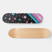 Starry Gay Pride Flag Sparkly Trans Glitter Skateboard (Horizontaal)