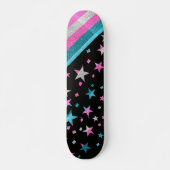 Starry Gay Pride Flag Sparkly Trans Glitter Skateboard (Voorkant)