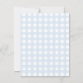 Starry Gingham Baby Boy Stationery Notitiekaartje (Achterkant)