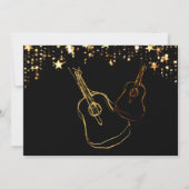 Starry Guitares Gold Black Music Faire-part de mar (Dos)