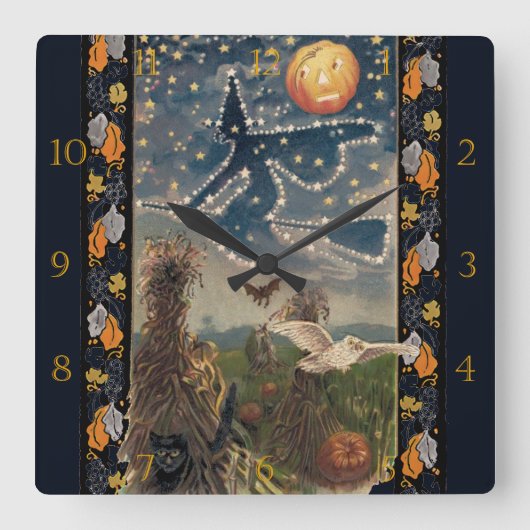 Starry Halloween Night Wall klok (Voorkant)