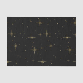Starry Holiday Tissue Paper – Zwart met Gouden Ste Tissuepapier