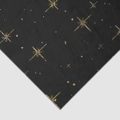 Starry Holiday Tissue Paper – Zwart met Gouden Ste Tissuepapier (Detail)