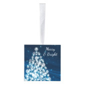 Starry Holiday Tree Blessings Photo Template Kubus Ornament (Rechts)