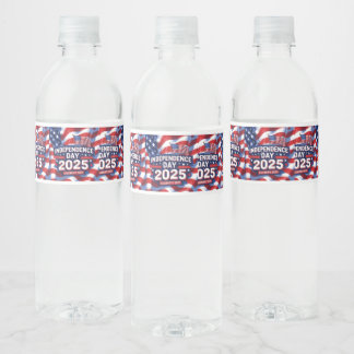 Starry July 4th Celebration Labels Waterfles Etiket
