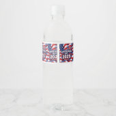 Starry July 4th Celebration Labels Waterfles Etiket (Achterkant)