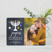 Starry lampjes | Hanukkah-fotokaart Feestdagenkaart (Staand voorkant)