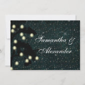 Starry Midnight Lights String Lantern Wedding Kaart (Achterkant)
