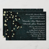 Starry Midnight Lights String Lantern Wedding Kaart (Voorkant / Achterkant)