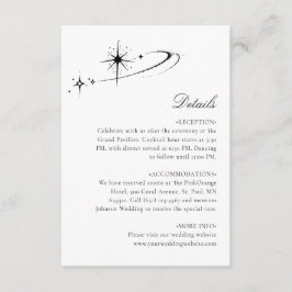 Starry Minimalist Celestial Wedding Details Informatiekaartje