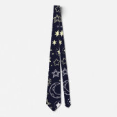 Starry Moon Pattern Stropdas (Voorkant)