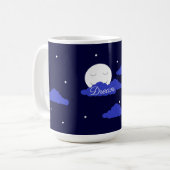 Starry Moon with Clouds:  Dark Blue Koffiemok (Voorkant links)