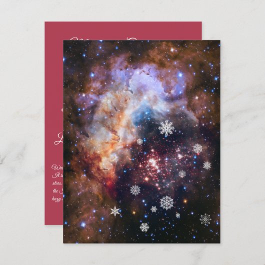 Starry Nebula Nebula Carte de Noël personnalisable (Devant / Derrière)