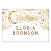 Starry Nigh Moon Individuele gastnamen Tafel Kaart (Achterkant)