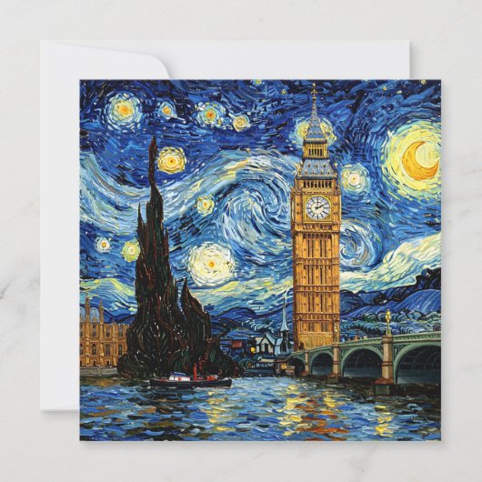 Starry Night Big Ben London England Kaart (Voorkant)