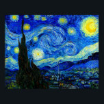 Starry Night by Van Gogh Art Poster Imprimer<br><div class="desc">Vincent van Gogh - Nuit étoilée peinte à St Remy,  France en 1889 Beaux-Arts Imprimer. Cette image a été numériquement rehaussée pour restaurer les couleurs originales,  vives et audacieuses - un cadeau parfait pour tous les amateurs d'art !</div>