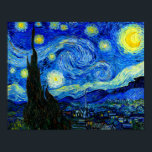 Starry Night by Van Gogh Art Poster Imprimer<br><div class="desc">Vincent van Gogh - Nuit étoilée peinte à St Remy,  France en 1889 Beaux-Arts Imprimer. Cette image a été numériquement rehaussée pour restaurer les couleurs originales,  vives et audacieuses - un cadeau parfait pour tous les amateurs d'art !</div>