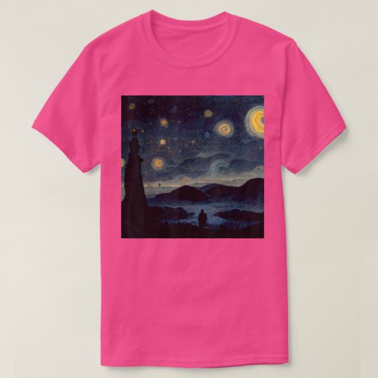 Starry Night Caspar David Friedrich T-Shirt (Design devant)