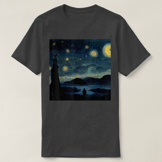Starry Night Caspar David Friedrich T-Shirt (Design devant)