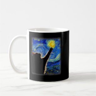 Starry Night Cat, Cat Mom, Cat Dad, Cat Lover, Van Koffiemok