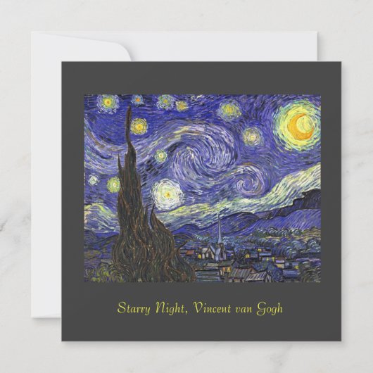 Starry Night, célèbre faire-part de mariage d'art. (Dos)
