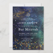 Starry Night Celestial Galaxy Bar Mitzvah Kaart (Voorkant)