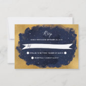 Starry Night Celestial Star Wedding RSVP (Devant)