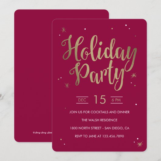 Starry Night Editable Couleur Fête Invitation (Devant / Derrière)