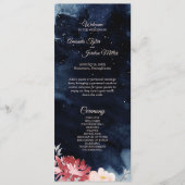 Starry Night Floral Wedding Programme (Devant)