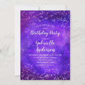 Starry Night Galaxy Anniversaire Fête Invitation (Devant)