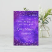 Starry Night Galaxy Aquarelle Faire-part de mariag (Debout devant)