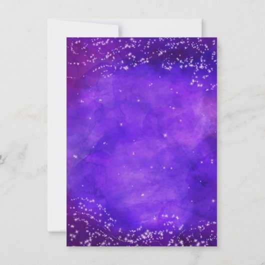 Starry Night Galaxy Aquarelle Faire-part de mariag (Dos)