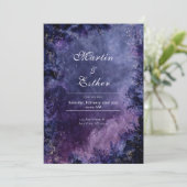 Starry Night Galaxy Faire-part de mariage (Debout devant)