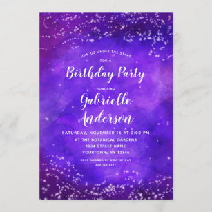 Invitations Faire Part Cartes Anniversaire Galaxie Zazzle Be