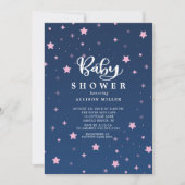 Starry Night Girls Baby shower Invitation (Devant)