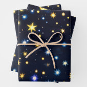Starry Night Glow Matte Wrapping Paper Set of 3 (In situ)