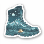 Starry Night Hiking Boot Sticker | Die-Cut Sticker (Voorkant)