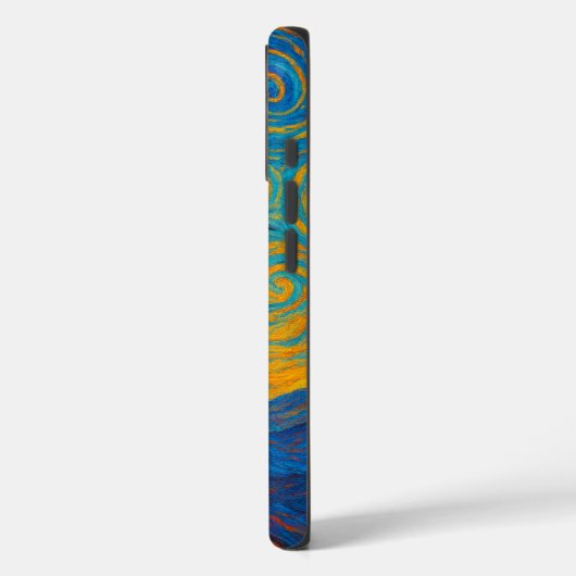 Starry Night Inspired Cat Illustration Phone Case (Achterkant / Links)