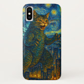 Starry Night Kaiju Catzilla Cat coque ipad iPhone (Dos)