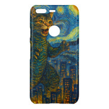 Starry Night Kaiju Catzilla Kat Telefonhoesje