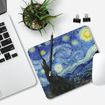 Starry Night Landscape Vincent van Gogh<br><div class="desc">A mouse pad with Starry Night (1889) a fine art post-impressionist oil painting by Vincent Van Gogh (1853-1890). Depicting the view outside the window from Van Gogh's room at the sanitorium in Saint-Remy-de-Provence,  Southern France.</div>