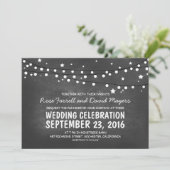 Starry Night Lights Chalkboard Mariage Invitations (Debout devant)