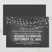 Starry Night Lights Chalkboard Mariage Invitations (Devant / Derrière)