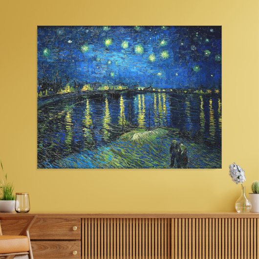 Starry Night over the Rhone by Van Gogh Canvas Afdruk (Insitu (Woonkamer))