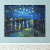 Starry Night over the Rhone by Van Gogh Canvas Afdruk (Insitu (Houten vloer))