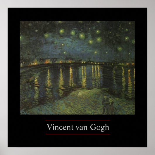 Starry Night Over the Rhone par van Gogh Poster (Devant)