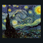 Starry Night Painting par van Gogh Poster<br><div class="desc">Peinture de paysage post-impressionniste par Vincent van Gogh - chefs-d'oeuvre classiques</div>