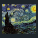 Starry Night Painting par van Gogh Poster<br><div class="desc">Peinture de paysage post-impressionniste par Vincent van Gogh - chefs-d'oeuvre classiques</div>
