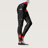 Starry Night Red Hearts Leggings noirs (coutume.) (Droite)